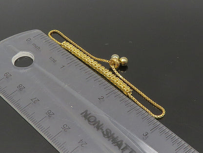 Gold Over 925 Silver  Cubic Zirconia Adjustable Child Box Chain Bracelet BT1104