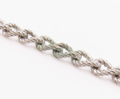 925 Sterling Silver  Vintage Hat Charmed Twist Link Chain Bracelet  BT3770