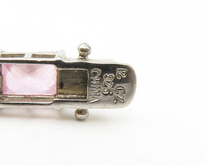 ROSS SIMON 925 Sterling Silver  Pink Cubic Zirconia Tennis Bracelet  BT5571