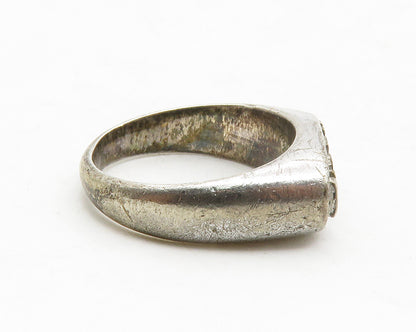 KINNEY 925 Sterling Silver  Vintage UOFN Square Dome Band Ring Sz 5  RG13143