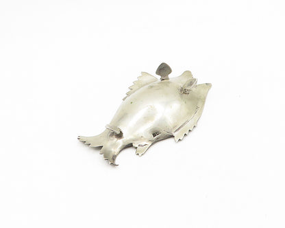 EUROPEAN 925 Sterling Silver Vintage Antique Fish Motif Trinket Dish TR2527