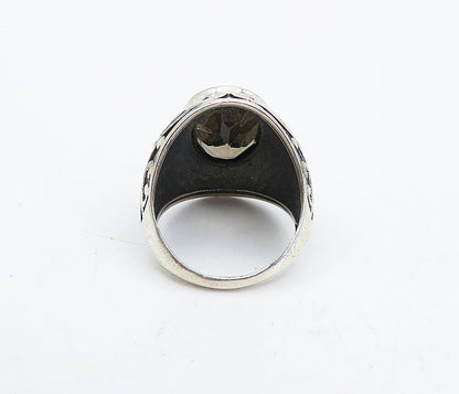 925 Sterling Silver Vintage Smoky Topaz Swirl Cocktail Ring Sz 7 RG4512