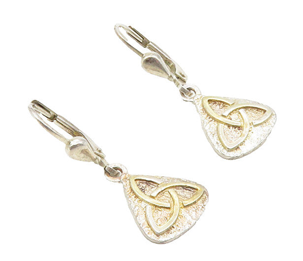 925 Sterling Silver  Vintage Petite Raised Celtic Knot Dangle Earrings  EG5250