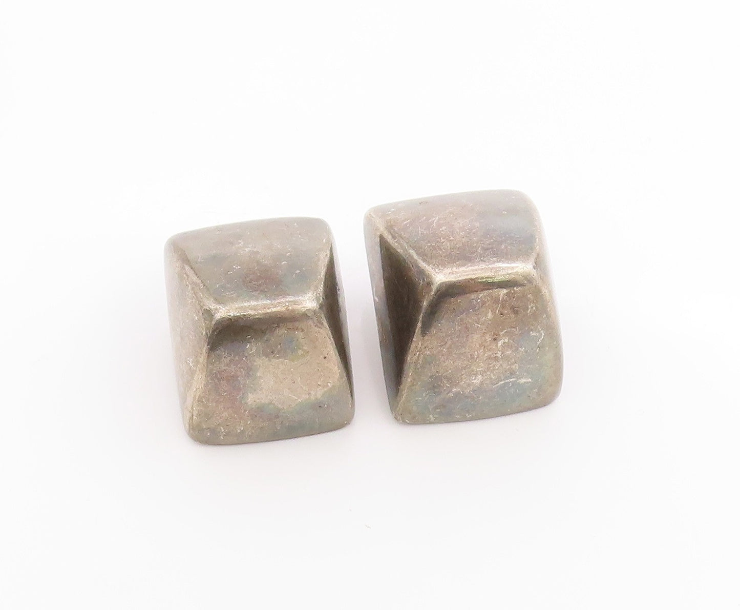 925 Sterling Silver Vintage Earrings CARTIER SPAIN Solid Geometric Stud  EG13667