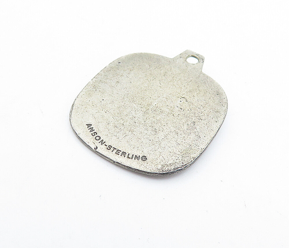 ANSON 925 Sterling Silver Vintage Saint Christopher Religious Pendant PT2749