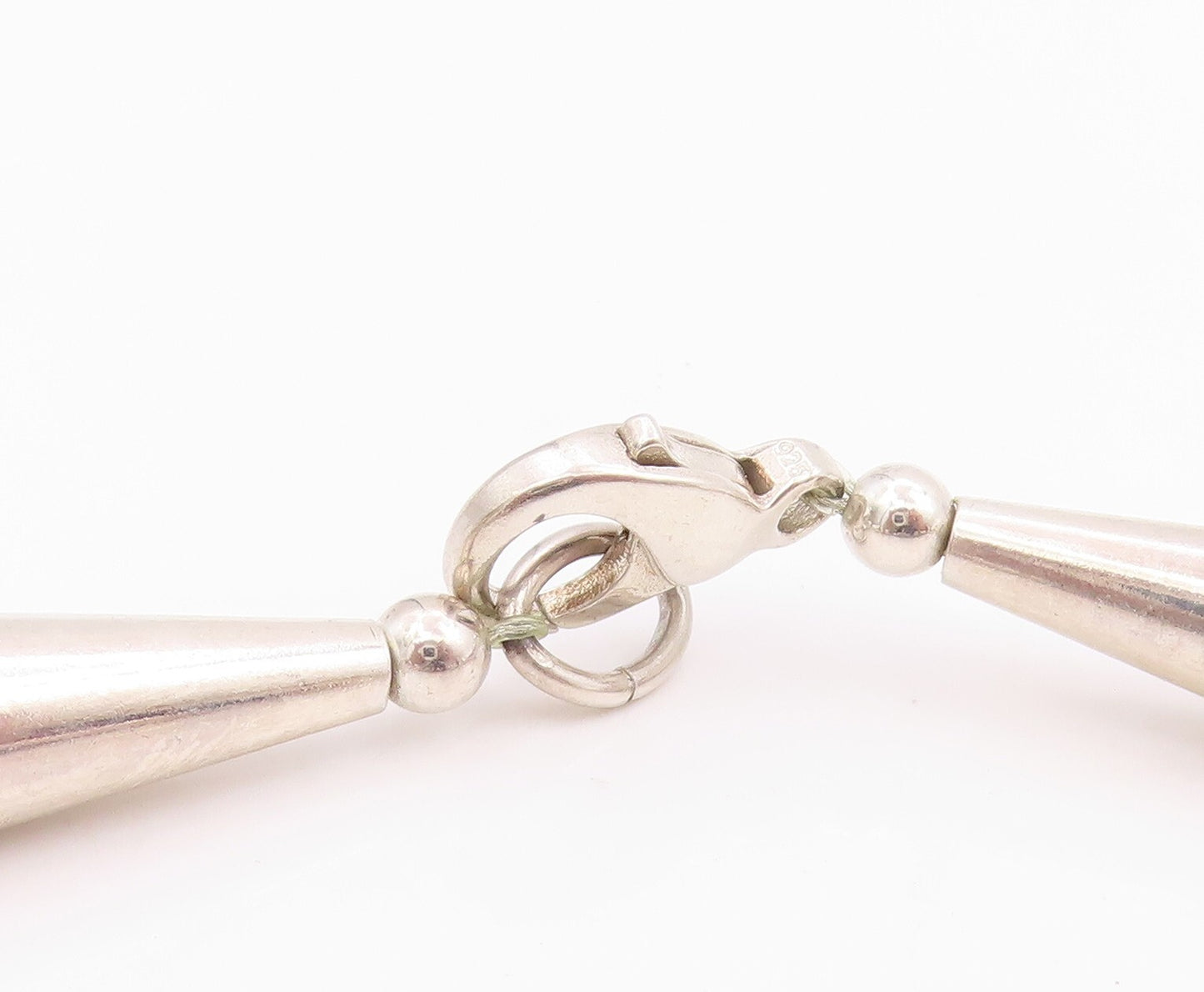 14k Gold 925 Sterling Silver Vintage Necklace Gemstones Drop Cut Spheres NE4471