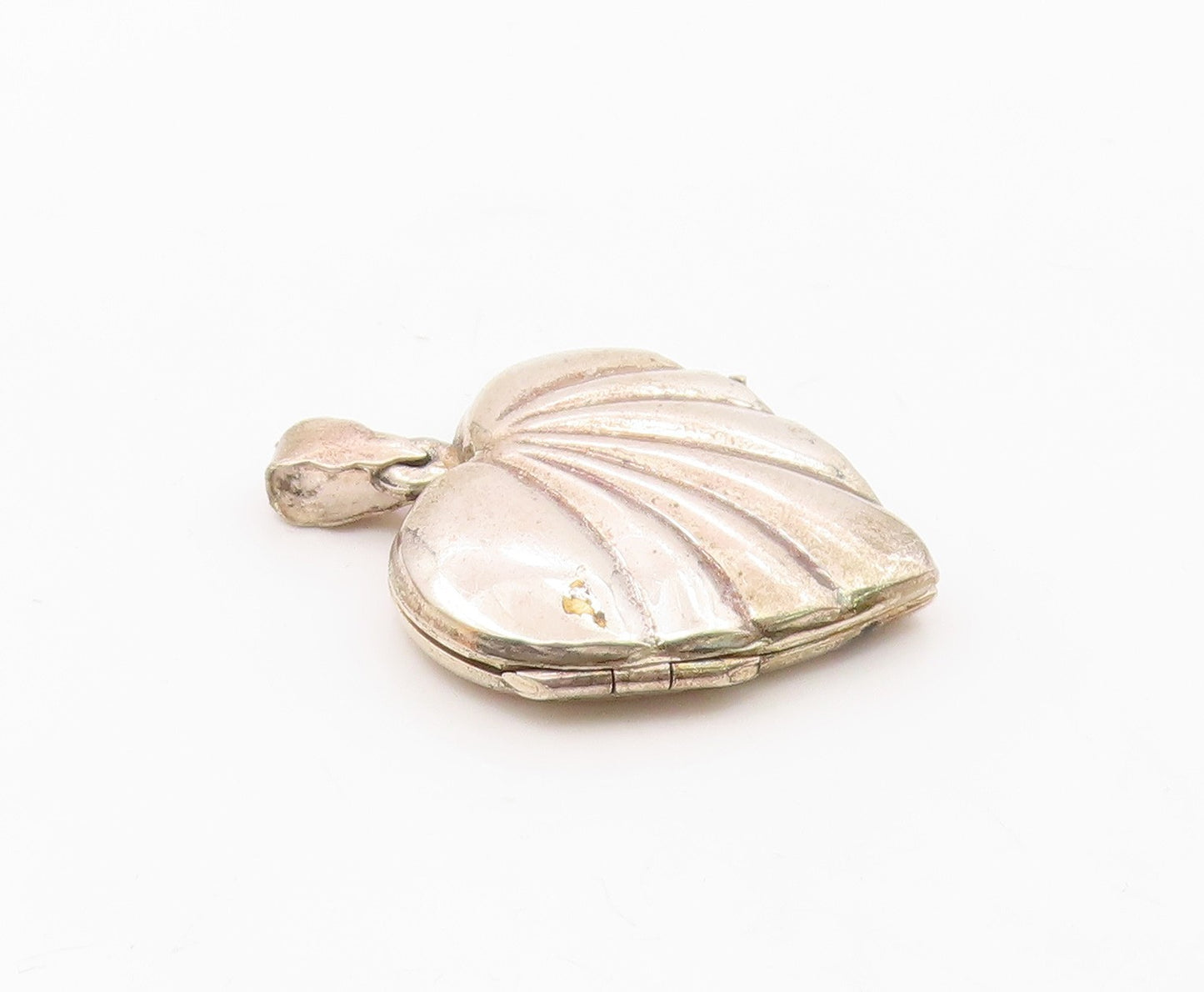 925 Sterling Silver Vintage Shiny Love Heart Locket Pendant (OPENS) PT19222