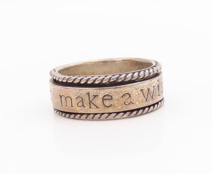 925 Sterling Silver Vintage Ring Antique Make A Wish Etched  Sz 7  RG33257