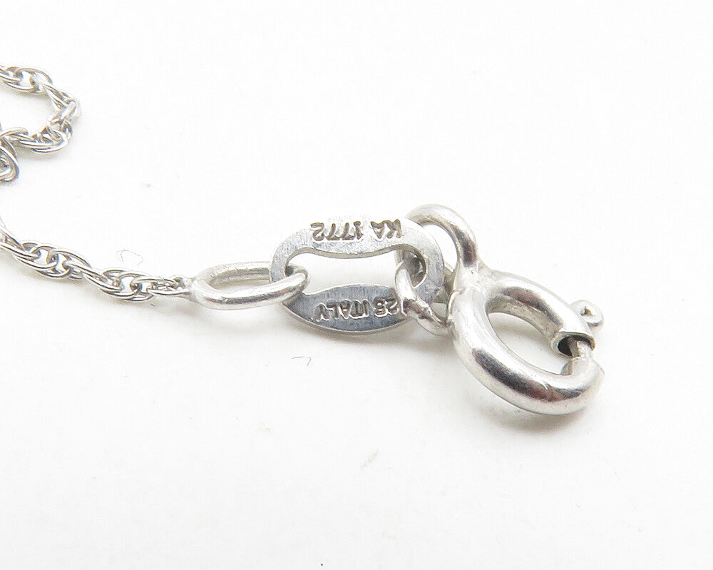 925 Silver  Genuine Black & White Diamonds Love Hearts Chain Necklace  NE2059