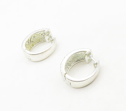 ROSS SIMON 925 Sterling Silver  Shiny Woven Pattern Hoop Earrings  EG8505
