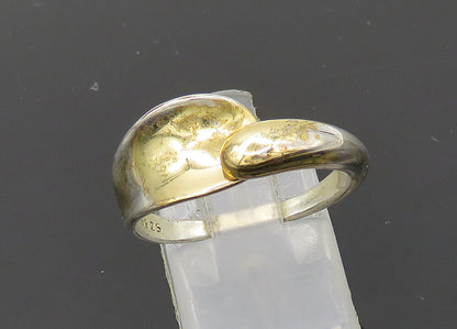 925 Sterling Silver  Vintage Shiny Concave Bypass Band Ring Sz 8  RG20483