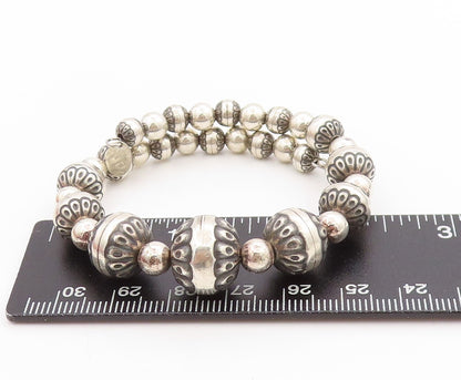 925 Sterling Silver Vintage Bracelet CAROLYN POLLACK Floral Coil Wrap  BT11368