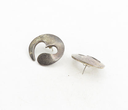 FCS TAXCO MEXICO 925 Silver  Vintage Dark Tone Love Heart Drop Earrings EG4509