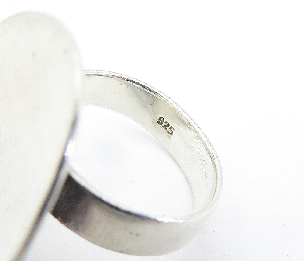 925 Sterling Silver  Vintage Shiny Round Concave Smooth Band Ring Sz 5  RG7136