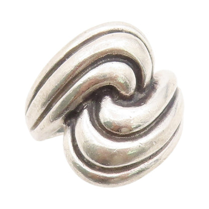 925 Sterling Silver Vintage Ring Interlocked Swirls Etched  Sz 7  RG33349