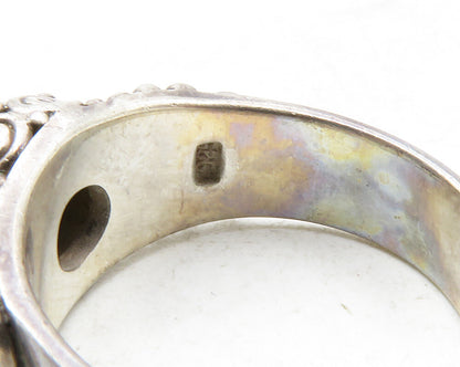 SAJEN 925 Sterling Silver  Vintage Bubble Swirl Detail Band Ring Sz 8  RG12624