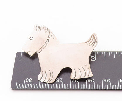 925 Sterling Silver Vintage Brooch NELSON Navajo Scottish Dog Charm  BP11758