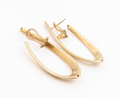 925 Sterling Silver Vintage Earrings Gold Plated Minimalist Twisted Hoop EG14246