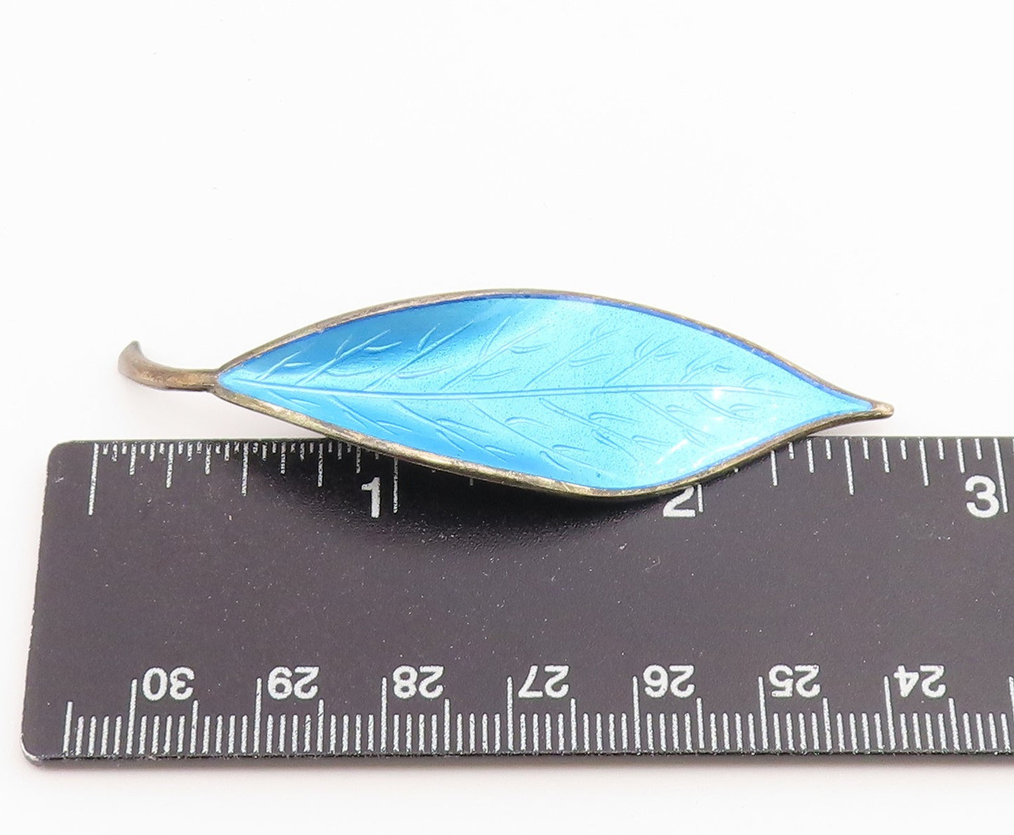 925 Sterling Silver Vintage Brooch Pin DAVID ANDERSEN NORWAY Enamel Leaf BP12664