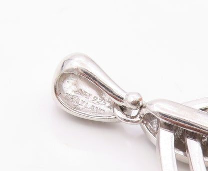 925 Sterling Silver  Shiny Graduated Tear Drop Hammered Swirl Pendant  PT13375