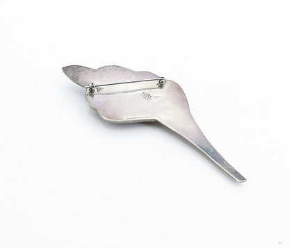 MEXICO 925 Sterling Silver  Vintage Dark Tone Hollow Fluted Brooch Pin  BP1833