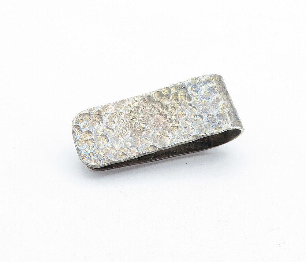 925 Sterling Silver Vintage Antique Hammered Oxidized Brooch Pin BP2471