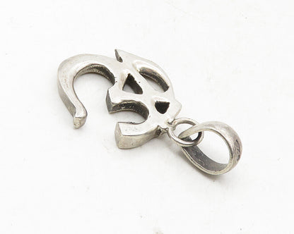 925 Sterling Silver  Vintage Dark Tone Om Spiritual Symbol Pendant  PT7194