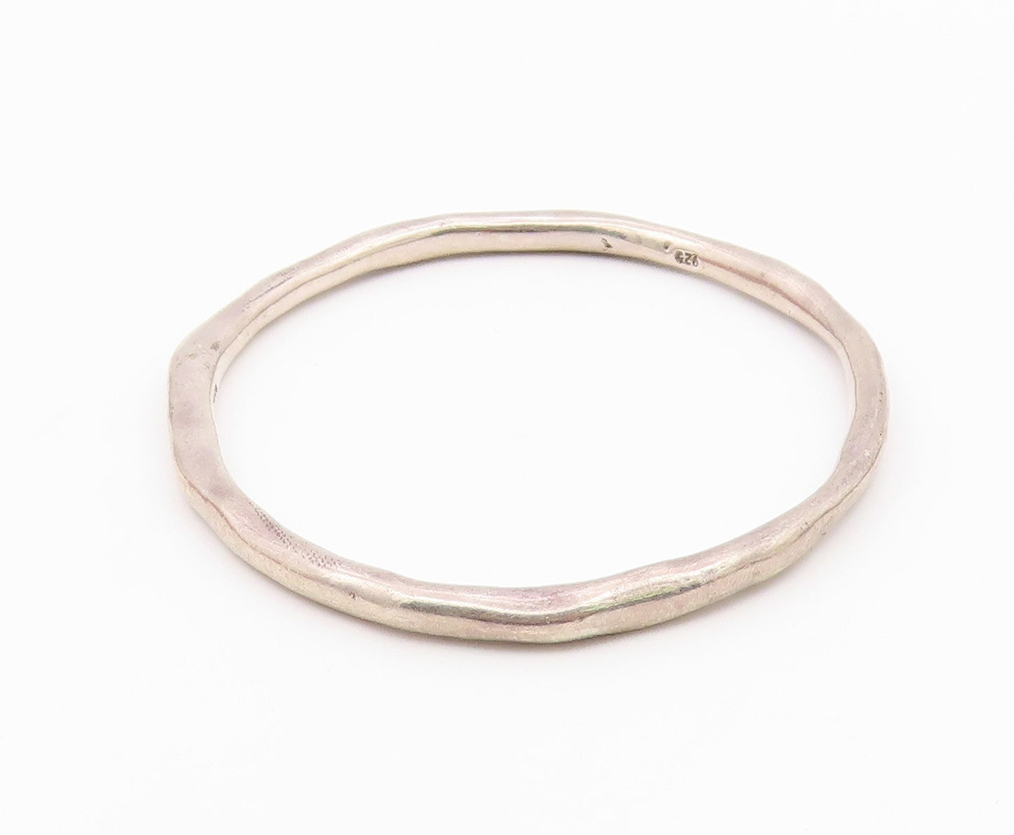 GB ENGLAND 925 Silver  Vintage Minimalist Hammered Bangle Bracelet  BT9309