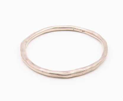 GB ENGLAND 925 Silver  Vintage Minimalist Hammered Bangle Bracelet  BT9309