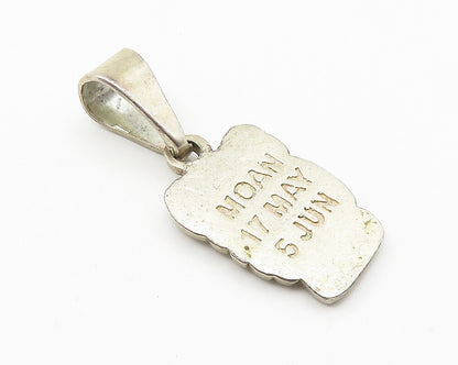MEXICO 925 Sterling Silver  Vintage Etched Design Drop Pendant  PT8332