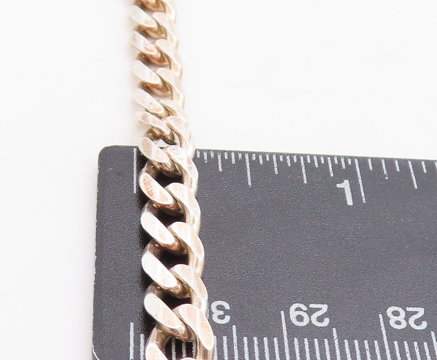 925 Sterling Silver  Vintage Shiny Minimalist Curb Link Chain Necklace  NE1156