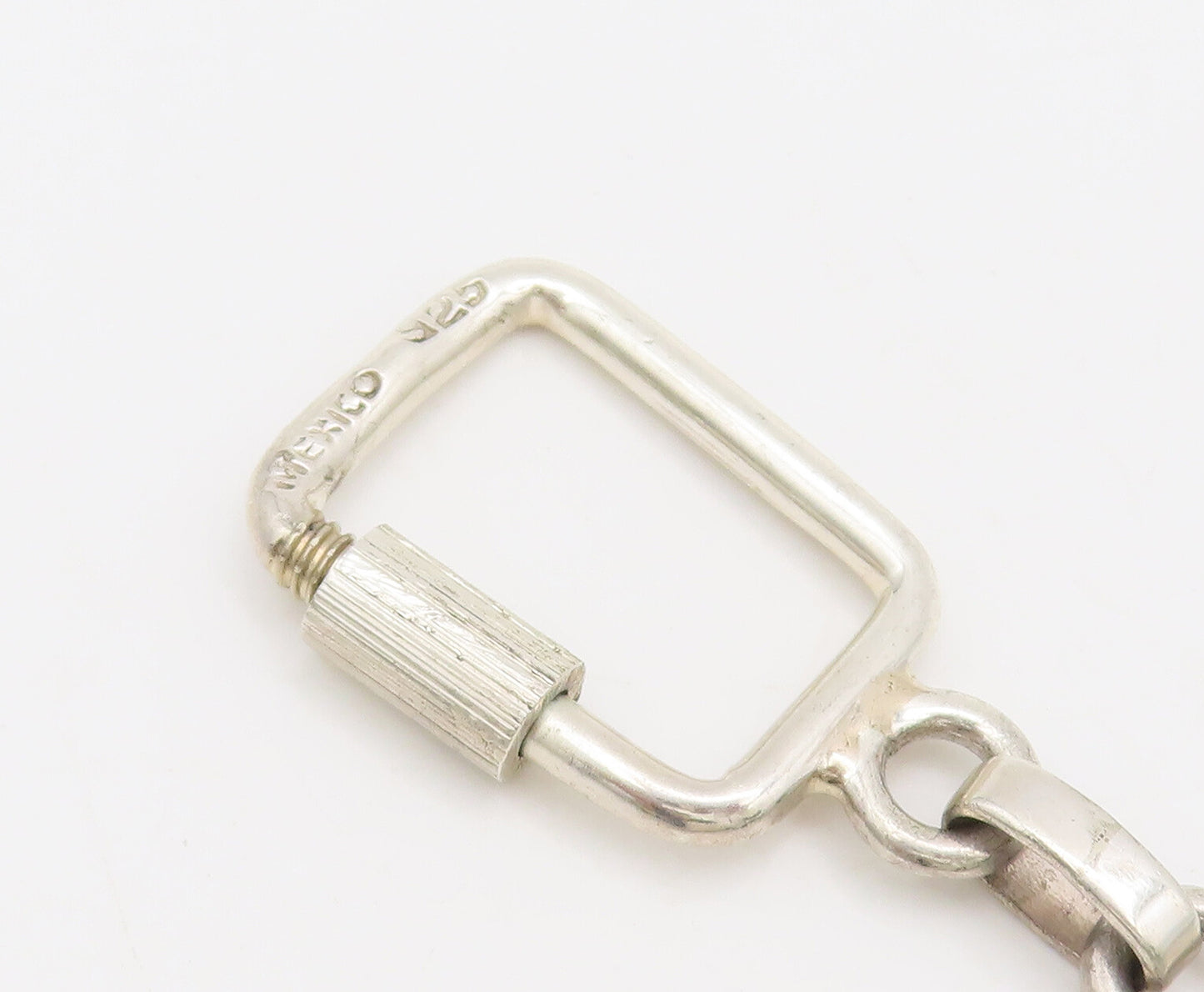 925 Sterling Silver Vintage Key Chain MEXICO Sloid Border Cutout Car TR3684