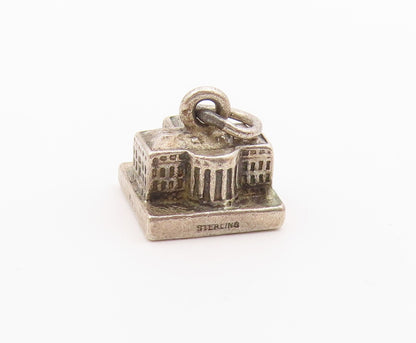 925 Sterling Silver  Vintage The White House Charm Pendant  PT21192