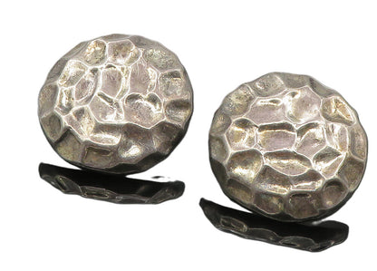 DESIGNER 925 Silver  Vintage Large Sculpted Hollow Non Pierce Earrings  EG5207