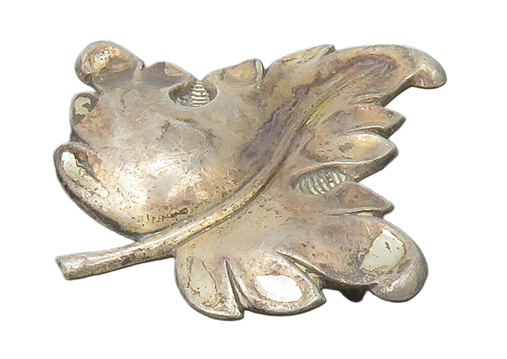 JEWEL ART 925 Sterling Silver  Vintage Single Floral Leaf Brooch Pin  BP5995