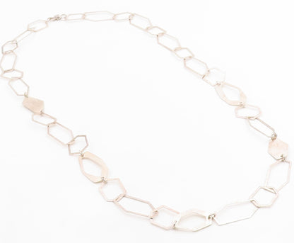 925 Sterling Silver Vintage Necklace SILPADA Modernist Geometric Link  NE4879