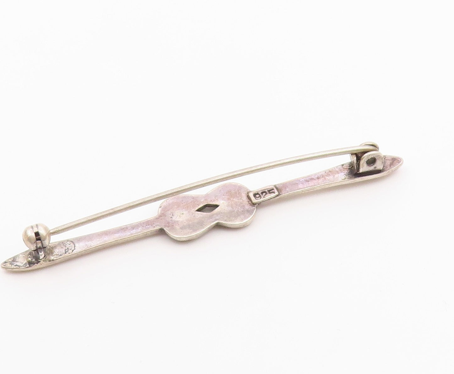 925 Sterling Silver  Vintage Petite Flat Cut Garnet Brooch Pin  BP9225