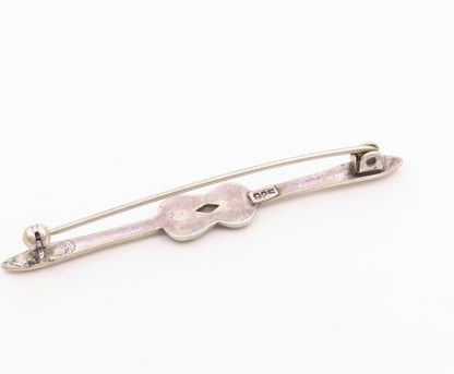 925 Sterling Silver  Vintage Petite Flat Cut Garnet Brooch Pin  BP9225