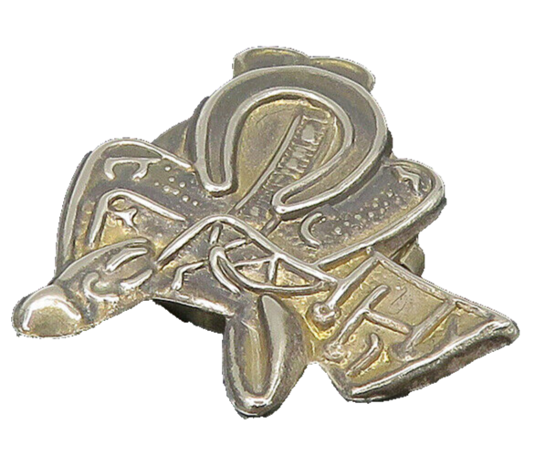 925 Silver Vintage Horse Saddle Dark Tone Button Cover TR3041