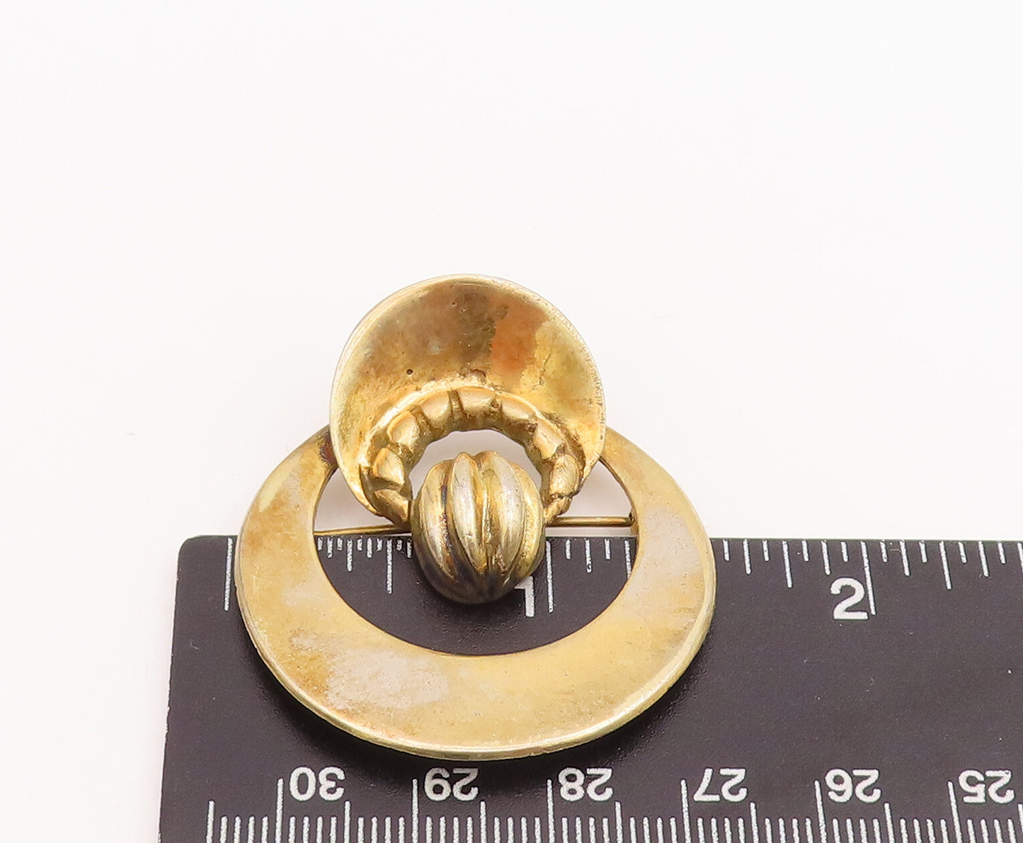 925 Sterling Silver Vintage Brooch Pin NATACHA BROOKS Golden Designer  BP11019