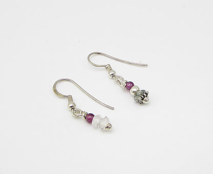 925 Sterling Silver Multi Colored Beaded Pendant & Earrings Set TR1036