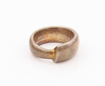 925 Sterling Silver Vintage Ring LONDON LINKS Dark Tone Designer  Sz 7  RG31760