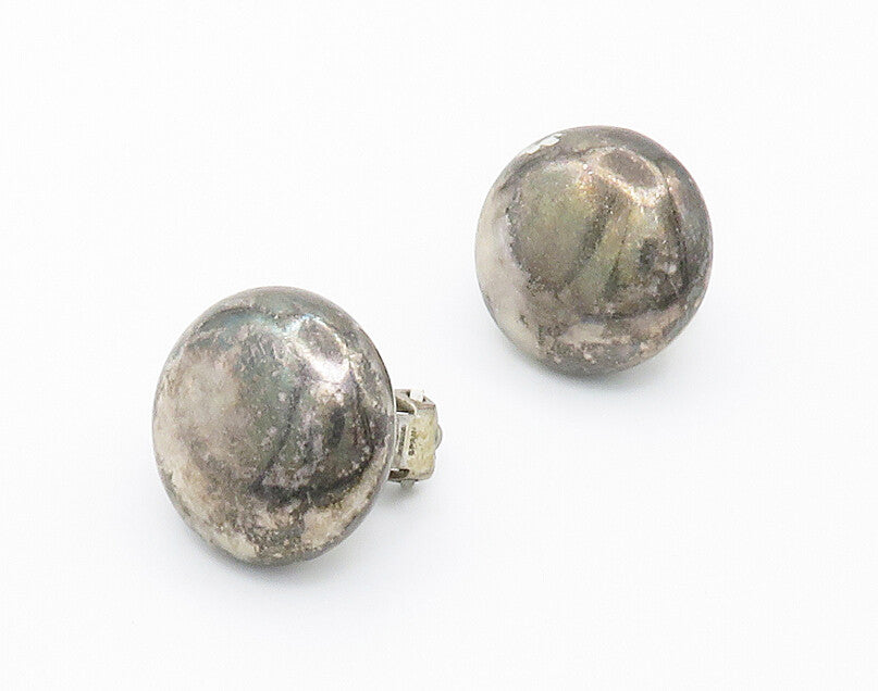 PALIU SPAIN 925 Silver & 14K GOLD  Vintage Hollow Round Drop Earrings  EG7471