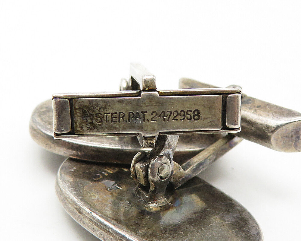 SHEP 925 Sterling Silver Vintage Oxidized Beaded Detail Cufflinks  TR1844