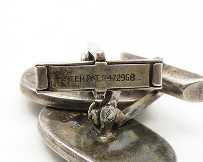 SHEP 925 Sterling Silver Vintage Oxidized Beaded Detail Cufflinks  TR1844