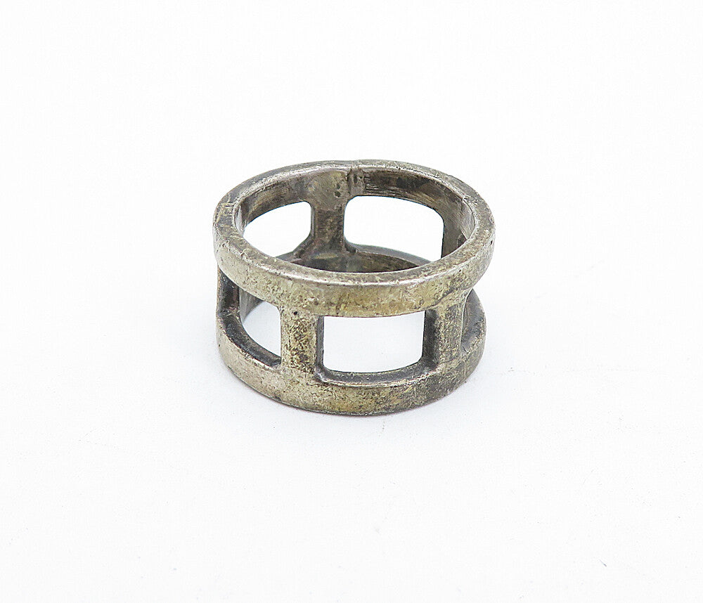 MEXICO 925 Sterling Silver  Vintage Dark Tone Cutout Band Ring Sz 6  RG4723