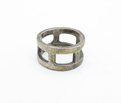 MEXICO 925 Sterling Silver  Vintage Dark Tone Cutout Band Ring Sz 6  RG4723