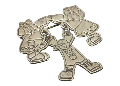 EFS MEXICO 925 Sterling Silver  Vintage Little Children Brooch Pin  BP4638