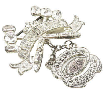 925 Sterling Silver  Vintage Antique Baldwin Council Gavels Brooch Pin  BP3801