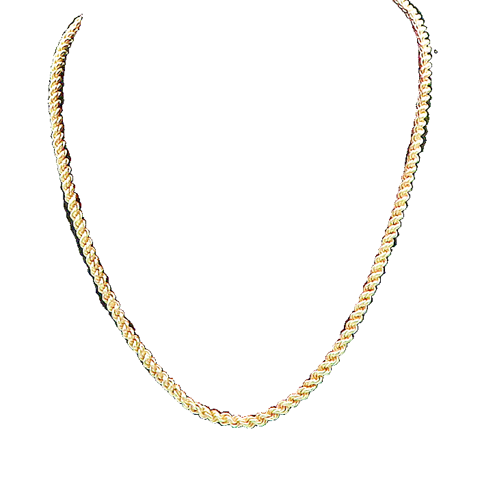 925 Sterling Silver  Vintage Shiny Minimalist Rope Twist Chain Necklace NE3407